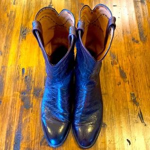 Lucchese 2000 Oxblood Ostrich Roper Style Boots in size 10.5 D